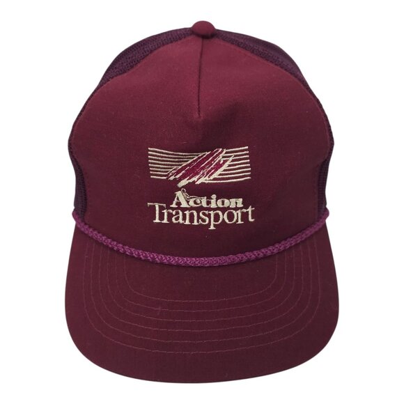 Action Transport Mesh Snapback Cap Embroidered Logo Trucker Baseball Hat - Picture 9 of 14